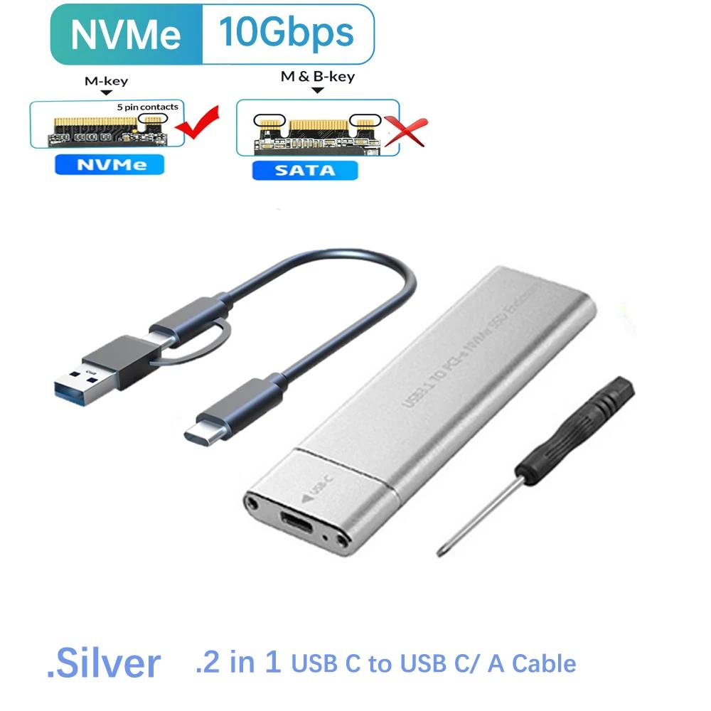 M.2 NVME SSD Ŭ ܺ M2 NVMe ̽, USB 3.1 C Ÿ, 10Gbps , M Ű, HD 丮 ڽ,   Ʈ PC